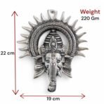 KridayKraft Ganesha Idol with Surya Chakra - Ganesh murti Wall hangings Rajasthani Handicrafts Decorative Showpiece for Gifting Anniversary Valentine's Day (Silver)(AA1103/104) - Image 5