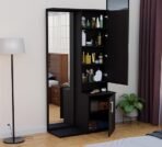 Engineered Wood Dressing Table with Storage Wooden Dressing Table with Mirror Vanity Table for Bedroom Home Living Room - Black Wenge Finish (AA1104/225) - Image 5