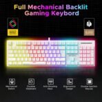 Ant Esports MK3400 Pro V3 Mechanical RGB Gaming Keyboard, 104 Keys-Brown Switch, Multicolour Backlit, Anti-Ghosting, USB Wired, Media Keys, 12 LED Modes, for PC, Mac, Windows, Linux – White[AA1097/73] - Image 4