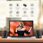 Intex IT-120 2.0 Channel Desktop Speaker with 10W Powerful Sound, USB Powered, 3.5mm Jack, in-Line Volume Control, Loud & Compact Design, Portable for Laptop, Computer, Mobile – Grey - Image 4