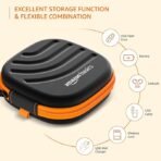 Amazon Basics Earphone Carrying Case - Multi Purpose Pocket Storage with Carabiner Hook, Travel Organizer for Earphones, Pen Drives, Memory Card, Cable (Black) (AA1102/26) - Image 3