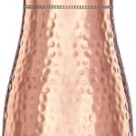 Amazon Brand - Solimo Copper Water Pot | Bedside Pot with Glass | Hammered Finish |950 ml