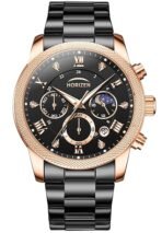 HORIZEN Chronograph Stainless Steel Analogue Luxury Watch for Men (Black) (AA1104/254)