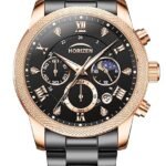HORIZEN Chronograph Stainless Steel Analogue Luxury Watch for Men (Black) (AA1104/254)