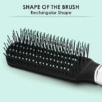 AGARO Classic Flat Hair Brush with Strong & flexible nylon bristles, having Anti-static ball tips, For Grooming, Volumising & Back Brushing, ideal for Men & Women, Cyan (AA1104/49) - Image 3