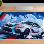 Sports Car Mouse Pad, Large Extended Desk Mouse Pad, Non-Slip Spill-Resistant Mousepad with Special-Textured Surface,Gamer/Office/Home 585mm x 280mm (11 x 23 INCH) (Blue Sports Car MPB 03) [AA1102/189]