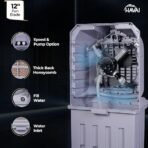 HAVAI Breeze-12 Personal Air Cooler | 50L Tank | 12″ Blade | Ideal for 100 sq ft Rooms | 98W Power | 8 ft Air Throw | 2600 RPM | Auto-Louver | 3-Speed | 1-Year On-Site Warranty (Grey) - Image 3