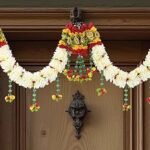 Daedal crafters Crystal Hanging Artificial Flower Toran for Main Door Entrance, Reusable Thoran for Pooja Mandir, Living Room & Home Décor, Bandarwal for Festival Decoration (42x14 inch)