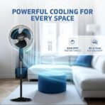 V-Guard Gatimaan Pro HSP N High Speed Pedestal Fan | 3 Adjustable Fan Speeds | Rust Resistant ABS Body | Powerful 2100 RPM Motor | Black | 40 cm (400mm) - Image 3