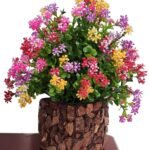Plastic Multicolor Artificial Flower Plant with Stylish Coconut Pot(25 Cm)(AA1103/187)