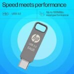 HP 886C 64GB OTG Flash Drive 3.2 Rock/Metallic Swivel Design/Durable Metal Material (AA1102) - Image 3