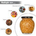 Transparent Glass Jar and Container Air Tight Black Lid for Kitchen 400 ml Mataki Glass Jar with Airtight Metal Lid Pack of 6 - Image 4