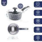 Westinghouse Granite Series Non Stick Saucepan with Lid - 20 cm Saute Pan for Induction Gas Electric & Ceramic Hob | Grey Granite, 2.5L, 2.5 Liter(AA1103/99) - Image 2