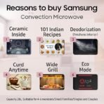 Samsung 28L, Convection Microwave Oven with Curd Making(MC28A5013AK/TL, Black, Ceramic Enamel Cavity with 10 Year Warranty) (AA1104/153) - Image 4