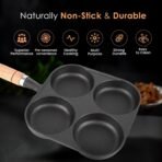 SOLARA Crownstone Premium Pre-Seasoned Cast Iron Uttapam Pan, 4 Pit, Pancake Pan,Induction Friendly, Naturally Nonstick, 100% Pure & Toxin-Free Uttappam Tawa with Wooden Handle(AA1103/40) - Image 4