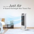 V-Guard Veemagik Neo 17 (43.5cm) Tower Fan | 1300 RPM | 2401 CFM Air Flow | (Grey White) | 18-Months Warranty - Image 2