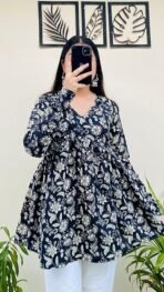 Women Floral Print Rayon Flared Short Kurta(AA1103/70)