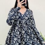 Women Floral Print Rayon Flared Short Kurta(AA1103/70)