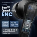 GOBOULT Made in India K10 Ear Buds Wireless with 50H Playtime, 4 Mics Clear Calling, 45ms Low Latency Gaming, IPX5, 10mm Bass Drivers Earbuds Bluetooth Wireless Earphones(Pure Black)[aa1097/93] - Image 2