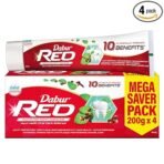 Dabur Red Paste - India's No.1 Ayurvedic Paste, Provides Protection Plaque Removal, Toothache, Yellow Teeth, Bad Breath- 800g (200gm*4)