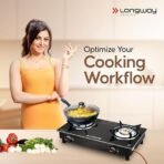 Longway Furn Glass Top, 2 Burner Manual Ignition Glass Gas Stove (Black, ISI Certified, 1 Year Warranty) - Image 2