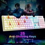Ant Esports MK3400 Pro V3 Mechanical RGB Gaming Keyboard, 104 Keys-Brown Switch, Multicolour Backlit, Anti-Ghosting, USB Wired, Media Keys, 12 LED Modes, for PC, Mac, Windows, Linux – White[AA1097/73] - Image 3