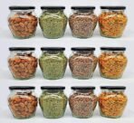 Transparent Glass Jar and Container Air Tight Black Lid for Kitchen 400 ml Mataki Glass Jar with Airtight Metal Lid Pack of 6