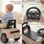 Baybee Rover Baby Ride on Car for Kids | Push Rideons Toys Car with LED Lights & Music | Portable Ride on Jeep with Backrest & Toy Storage Basket | Kids Car to Drive 1-3 Years Boys Girls (Desert& Rover Florecent Green & Rover Orange & Rover Pink & Rover Red)) - Image 3