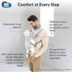 Kids Station Baby Carrier with 6 Carry Positions, Patented Design, Baby Carrier made up of Cotton, Designed for Indian Environment, Adjustable New-Born to Toddler Carrier, Max Weight Up to 15 Kgs (Grey, Cuddle Times) (AA1102/88) - Image 4