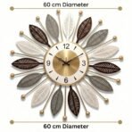RIOH Decor Premium Metal Wall Clock for Home | Luxury 3D Leaf Design | Silent Sweep Movement | Big Decorative Wall Clock for Living Room, Bedroom & Hall | 60 cm Golden Designer Clock. (Star)(AA1103/178) - Image 4