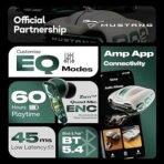 GOBOULT x Mustang Torq Wireless in Ear Earbuds with 60H Playtime, App Support, Quad Mic ENC, 45ms Low Latency, 13mm Driver, Breathing LEDs, Made in India Ear Buds Wireless (Green) (AA1104/131) - Image 4