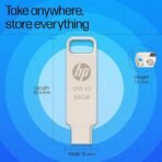 HP 886C 64GB OTG Flash Drive 3.2 Gold/Metallic Swivel Design/Durable Metal Material (AA1102) - Image 4
