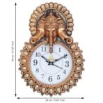 Webelkart Premium Plastic Designer Stones Ganesha Wall Clock for Home and Office Décor, Living Room, Bedroom (Copper, 12 Inch) Analog(AA1103/179) - Image 3
