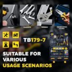 iBELL VORMIR VR TB179-7 Professional Tool Kit with Ratchet Set, 179-Piece Hand Tool Set with Sockets, Wrenches, Screwdrivers, Precision Bits & Case for Mechanics & Home Use[AA1102/255] - Image 4