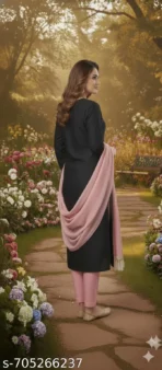 Stylish Partywear Cotton Blend Zari Embroidery Set for Women and Girls [AA1097 / 17] - Image 2