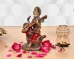 AONA Resin Saraswati Idol Statue for Home Decor On Swan for Diwali Temple | Height : 8.5 Inches, Multicolour(AA1103/106) - Image 4