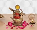 AONA Resin Saraswati Idol Statue for Home Decor On Swan for Diwali Temple | Height : 8.5 Inches, Multicolour(AA1103/106) - Image 2