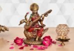 AONA Resin Saraswati Idol Statue for Home Decor On Swan for Diwali Temple | Height : 8.5 Inches, Multicolour(AA1103/106) - Image 5
