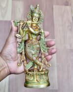 StonKraft - Brass Krishna Murti Idol Statue Sculpture, 10.5 cm - Image 2