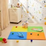 Amazon Brand - Supples Interlocking Eva Foam Mat | Pack of 6 & 8 | 1.2 cm Thick | 60 x 60 cm | Activity Mat for Kids 6+ Months | for Home, School & Playground | Durable &Easy Storage | Multicolor (AA1102/45)