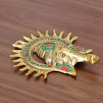 KridayKraft Ganesha Idol with Surya Chakra - Ganesh murti Wall hangings Rajasthani Handicrafts Decorative Showpiece for Gifting Anniversary Valentine's Day (Golden)(AA1103/103) - Image 2