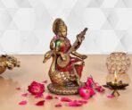 AONA Resin Saraswati Idol Statue for Home Decor On Swan for Diwali Temple | Height : 8.5 Inches, Multicolour(AA1103/106) - Image 3