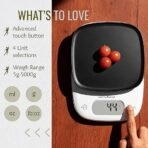 HealthSense Weight Machine for Kitchen, Kitchen Food Weighing Scale for Health, Fitness, Home Baking & Cooking with Bright LCD, Touch Button, Tare Function & 1 Year Warranty – Chef-Mate KS 63 - Image 2