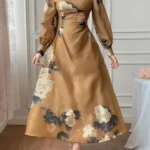 Printed A-Line Dress [aa1097 / 16]