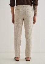 Beige Dobby Cotton Stripe Pants [AA1097 / 23] - Image 2