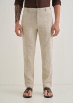 Beige Dobby Cotton Stripe Pants [AA1097 / 23]