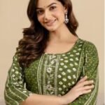 Dream Mehdi Embroidered Printed Kurta Kurti Girls Womens(Size - S)