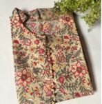 Women Cotton Straight Long Floral Print Kurti for Daily Wear(size - s)