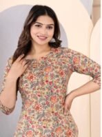 Women Cotton Straight Long Floral Print Kurti for Daily Wear(size - s) - Image 3