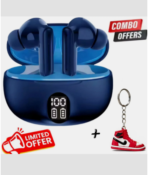 Earbuds WITH DIGITAL DISPLAY | True Wireless Stereo | Noise Cancelling Bluetooth Headset (Blue, True Wireless) [AA1096/107]